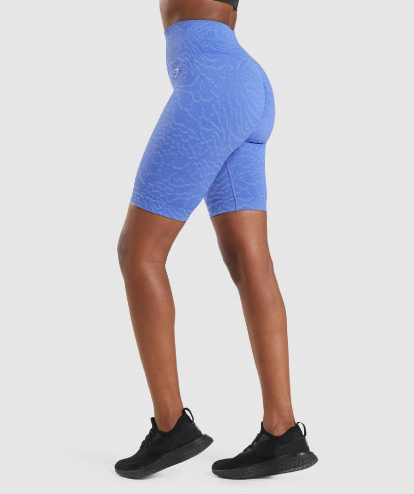 Women's Gymshark Adapt Animal Seamless Cycling Shorts Blue | NZ 0WVPFZ